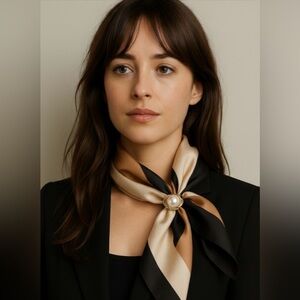 Gold-Tone Faux Pearl Scarf Slide Clip Ring - Classic & Elegant Accessory